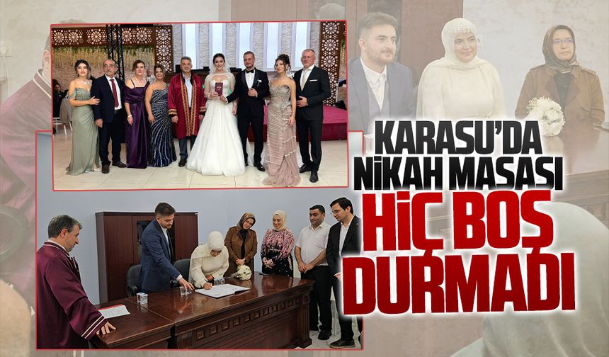 Karasu Belediyesi ve Karasu İlçe Müftülüğü 469 çiftin nikahını kıydı