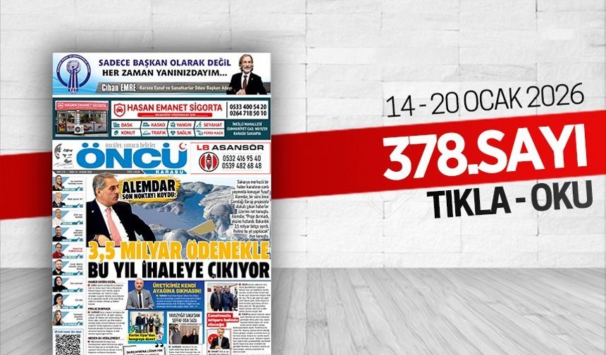 Öncü Karasu Gazetesi 378.sayı
