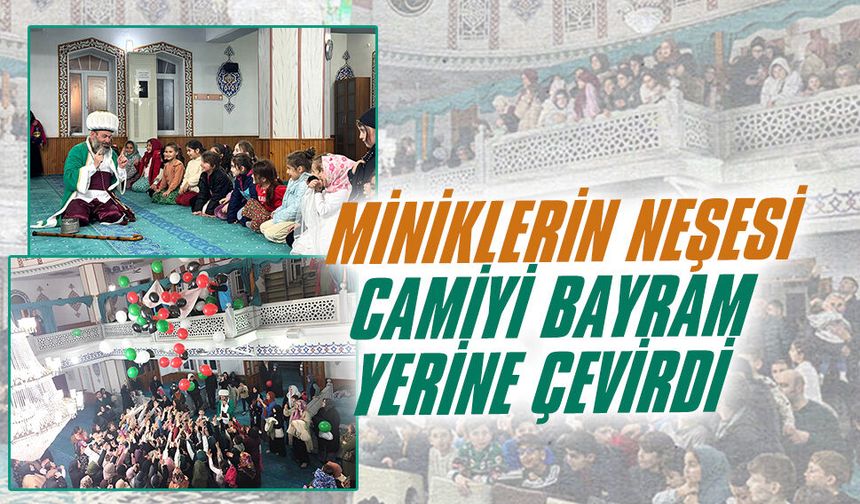 Aziziye Merkez Camii’nde teravih sonrası 500 çocukla Nasreddin Hoca şenliği coşkusu