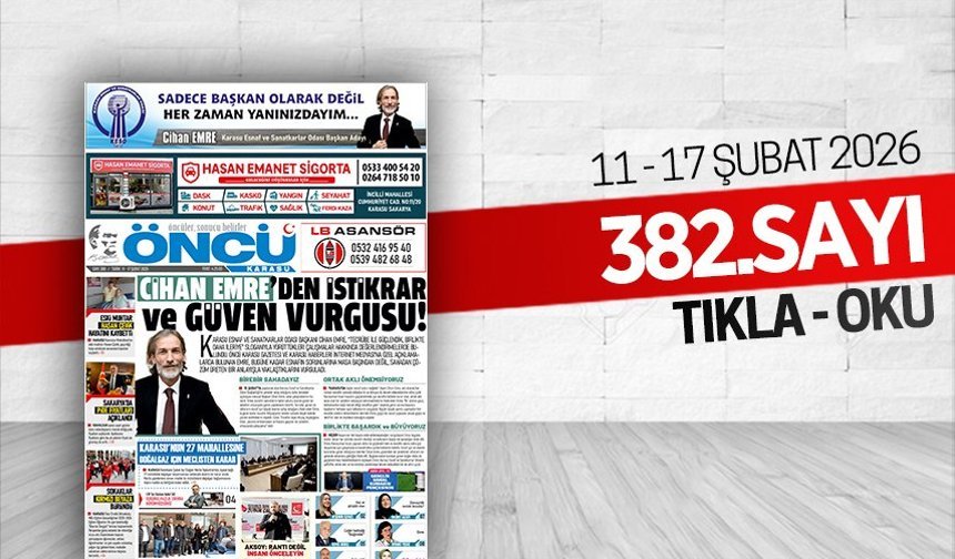 Öncü Karasu Gazetesi 382.sayı
