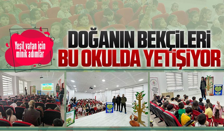 Şehit Teğmen Ömer Faruk Civelek Anaokulu öğrencilerine orman dersi