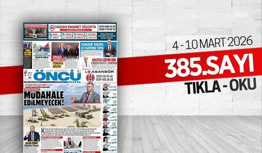 Öncü Karasu Gazetesi 385.sayı