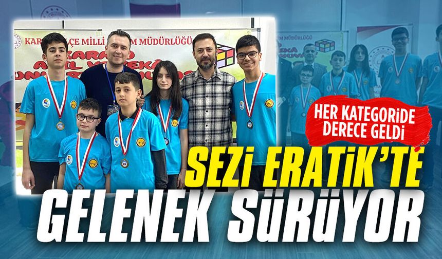 Sezi Eratik Ortaokulu’ndan zeka oyunlarında büyük başarı