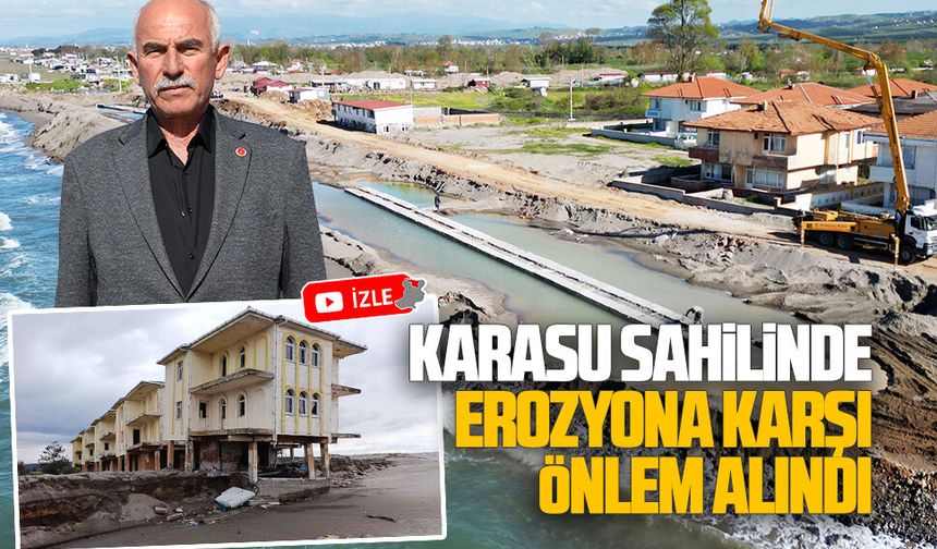 Karasu sahilini erozyondan koruyacak Sahil Koruma Duvarı çalışması başladı