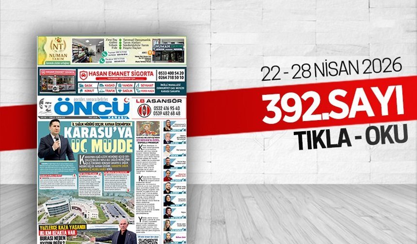 Öncü Karasu Gazetesi 392.sayı