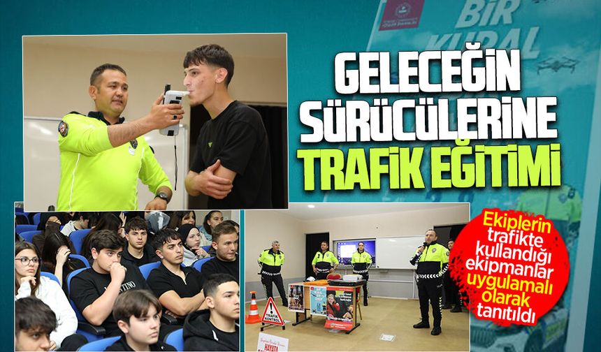 Trafik ekiplerinden Karasu Anadolu Lisesi öğrencilerine trafik haftası semineri