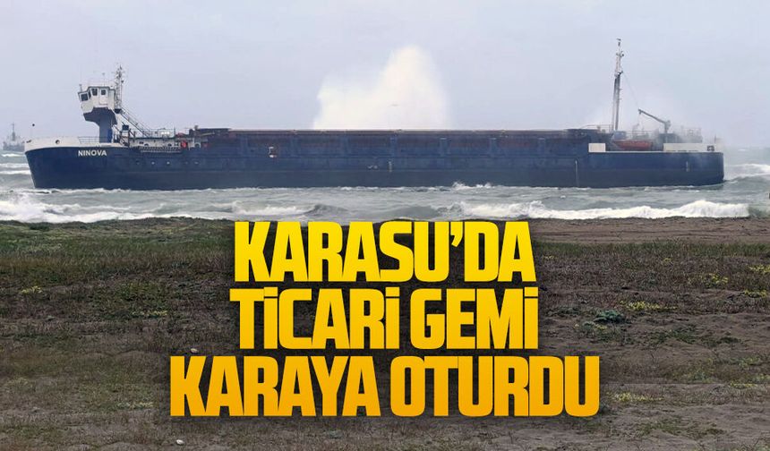 Karasu’da ticari gemi karaya oturdu