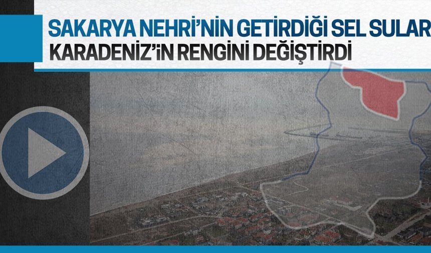 Sakarya Nehri’nin getirdiği sel suları, Karadeniz’in rengini değiştirdi