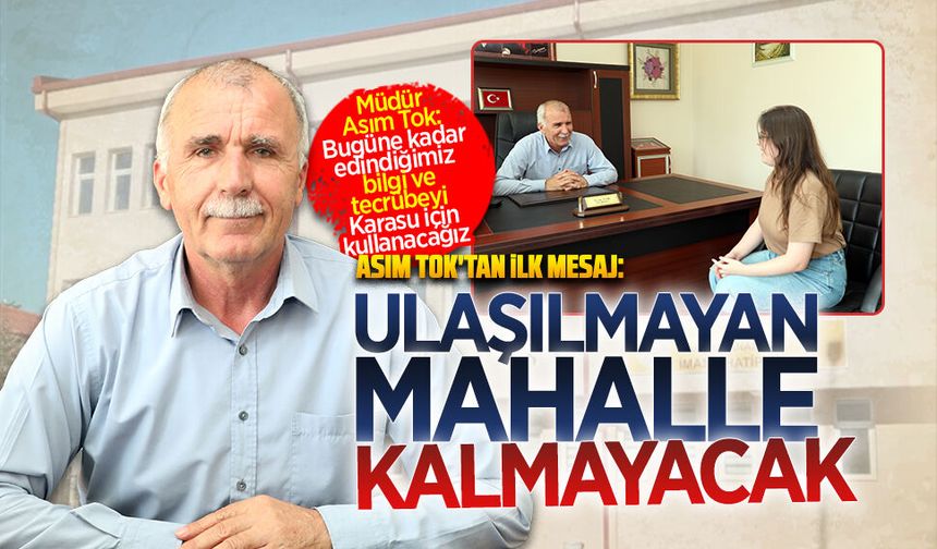 Karasu Halk Eğitimi Merkezi Müdürü Asım Tok, göreve başladı