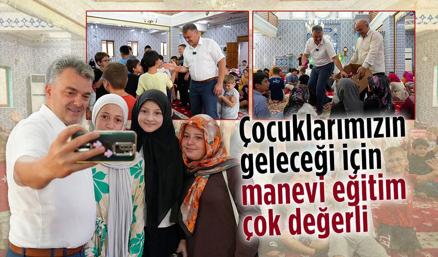 Başkan İshak Sarı, Kuzuluk Elmalı Camii'ndeki yaz Kur’an kursunu ziyaret etti