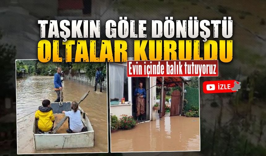 Karasu’nun Tuzla Mahallesi’nde taşkının ardından oltalı mizah
