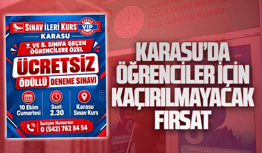 Karasu’da öğrenciler için kaçırılmayacak fırsat