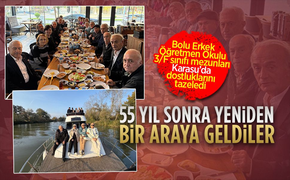 Bolu Erkek Öğretmen Okulu 3/F Sınıfı Mezunları Karasu'da buluştu
