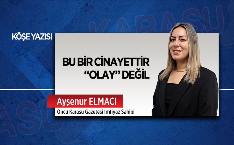 Bu bir cinayettir, “Olay” değil