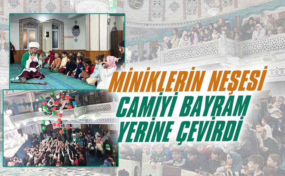 Aziziye Merkez Camii’nde teravih sonrası 500 çocukla Nasreddin Hoca şenliği coşkusu
