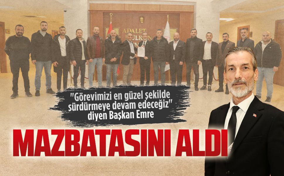 Yeniden seçilen Başkan Emre, mazbatasını aldı
