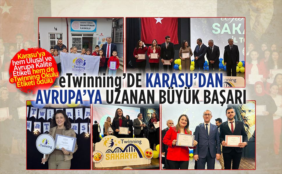 Karasu’dan beş okul eTwinning projesinde ödüllerini aldı