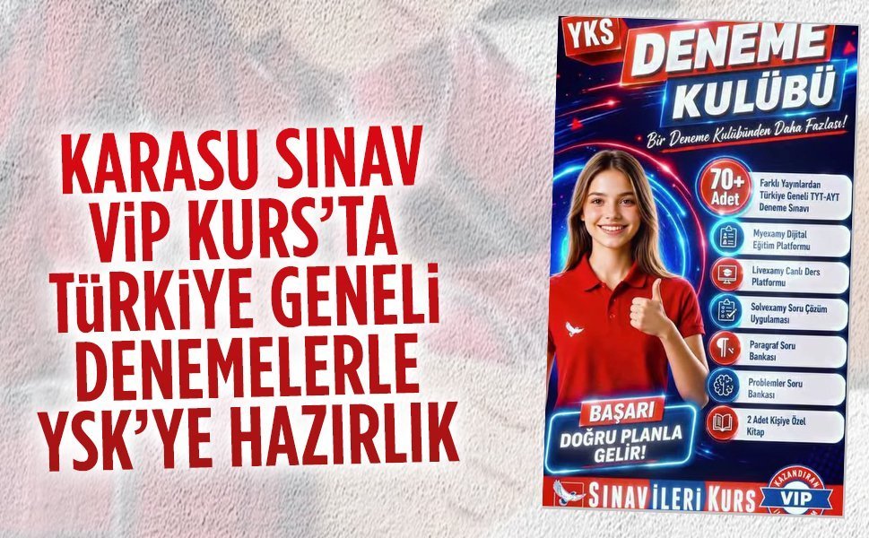 En seçkin yayınlardan oluşan YKS Deneme Kulübü Karasu Sınav VİP Kurs’ta