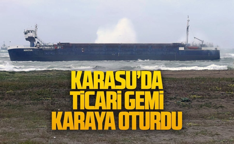 Karasu’da ticari gemi karaya oturdu
