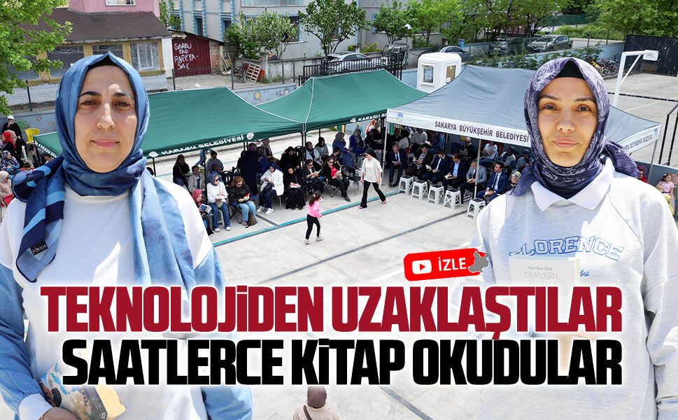 Teknolojiden uzaklaştılar, okul bahçesinde toplanarak kitap okudular