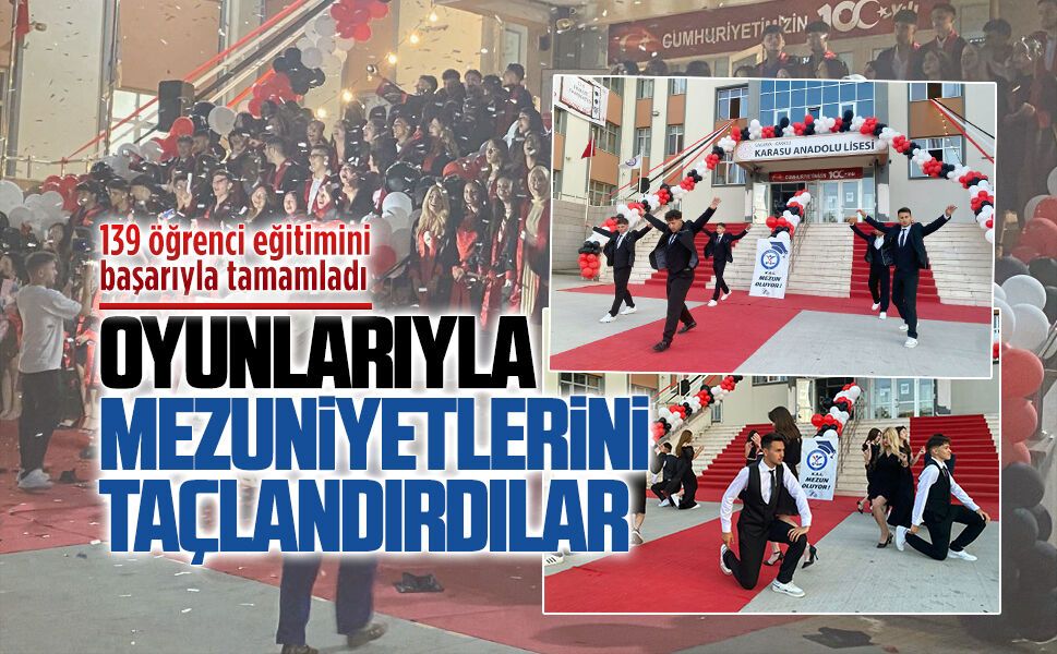 Karasu Anadolu Lisesi’nde 139 öğrenci mezuniyet coşkusunu yaşadı