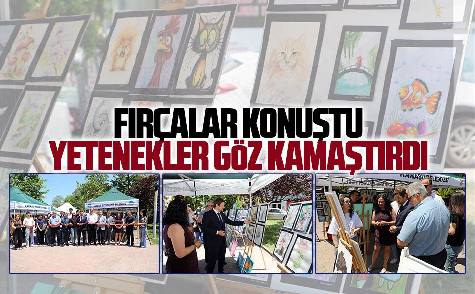Atatürk Anadolu Lisesi resim sergisinde eserler göz kamaştırdı