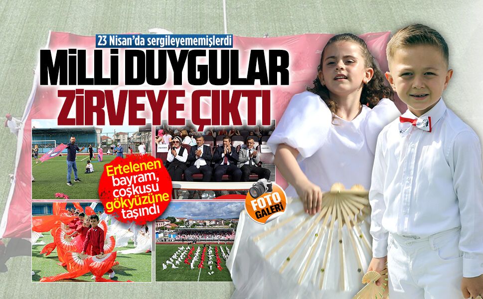Şehit Teğmen Ömer Faruk Civelek Anaokulu’ndan dev bayraklı gösteri