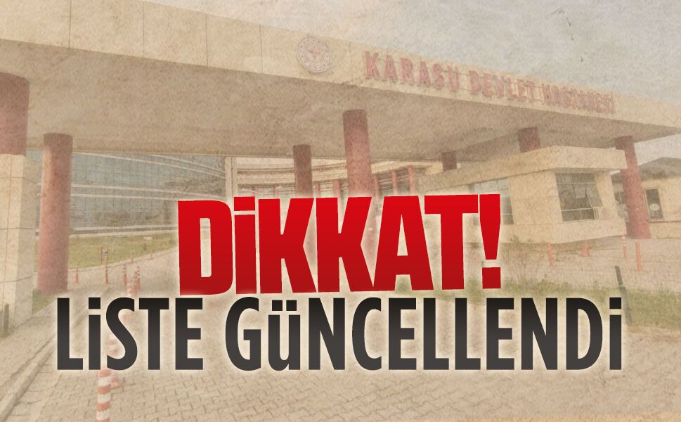 Karasu Devlet Hastanesi temmuz ayı mesai dışı poliklinik takvimi netleşti