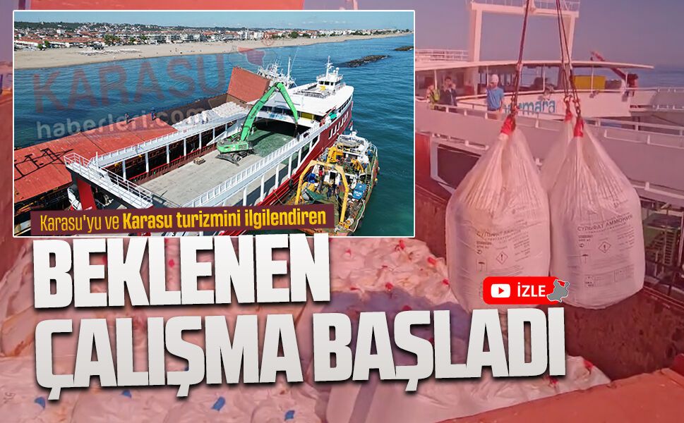 Karasu’da karaya oturan Ninova gemisindeki yükler boşaltılıyor