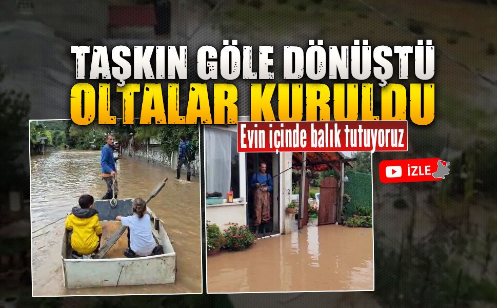 Karasu’nun Tuzla Mahallesi’nde taşkının ardından oltalı mizah