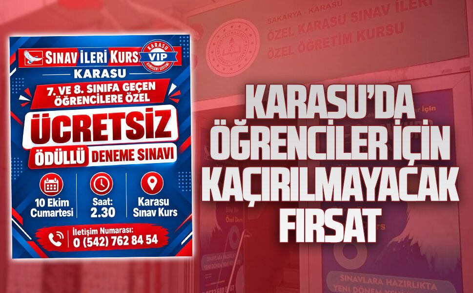 Karasu’da öğrenciler için kaçırılmayacak fırsat