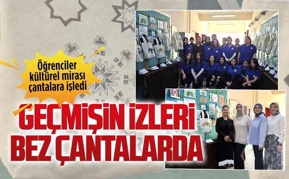 Karasu’da öğrenciler geleneksel Türk motiflerini bez çantalara işledi