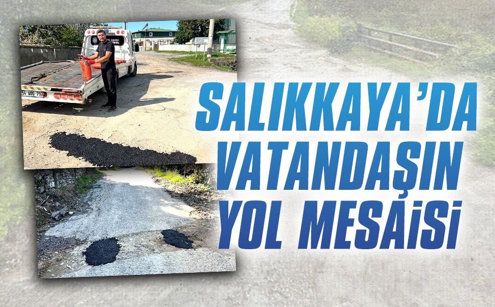 Salıkkaya’da mahalle sakinlerinden yol mesaisi
