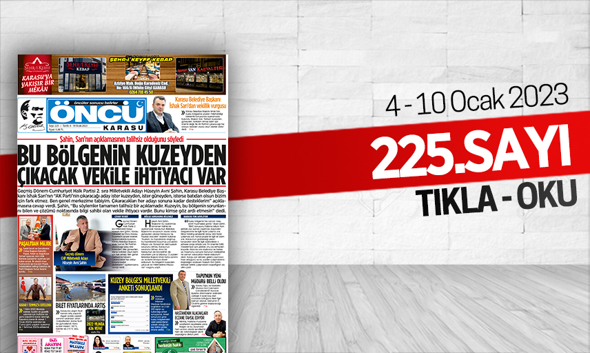Öncü Karasu Gazetesi 225.sayı