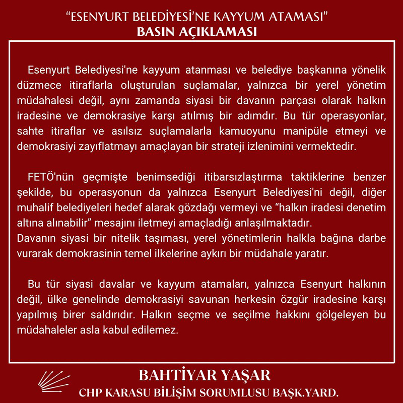 Chp Bahtiyar Yaşan Basın Açıklaması F1