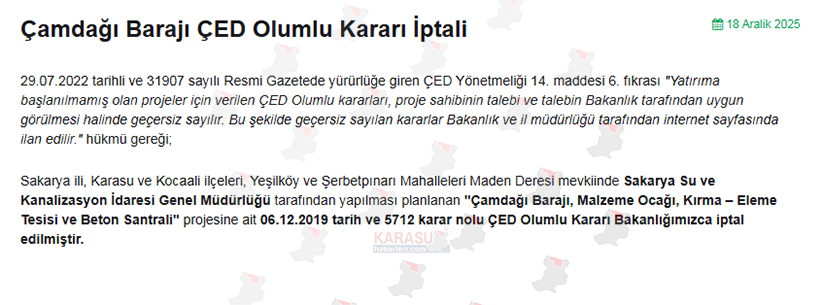 Çamdağı Barajı Çed Iptali F2