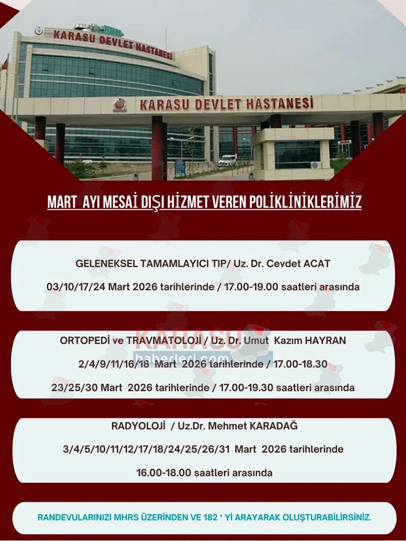 Karasu Devlet Hastanesi Mart Ayı Mesai Dışı Poliklinik 3.Jpg Fff111