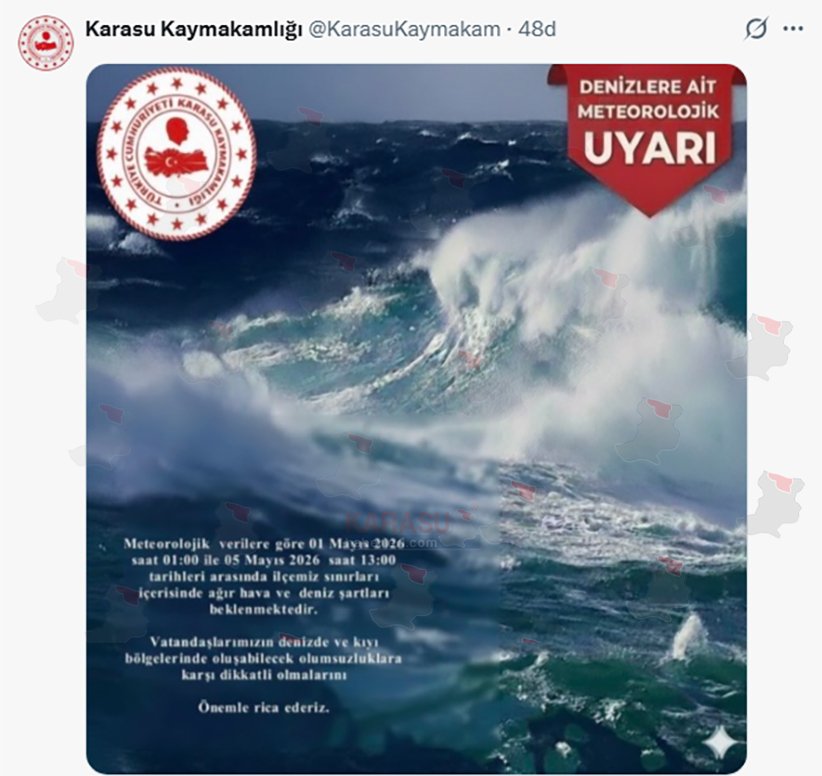 Karasu Kaymakamlığı Uyarı F2