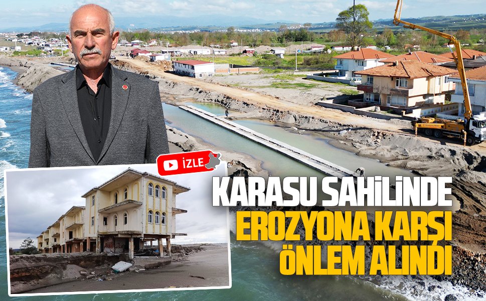 Karasu sahilini erozyondan koruyacak Sahil Koruma Duvarı çalışması başladı