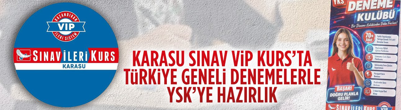 En seçkin yayınlardan oluşan YKS Deneme Kulübü Karasu Sınav VİP Kurs’ta