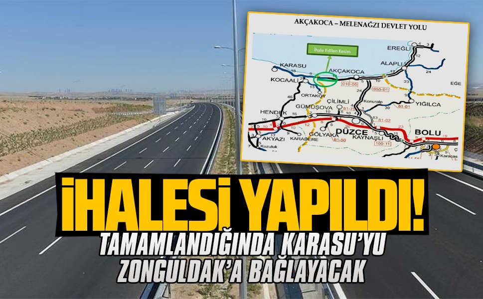 Karasu’yu Zonguldak’a bağlayacak yolun ihalesi yapıldı