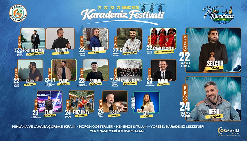 Karasu Karadeniz Festival Programı