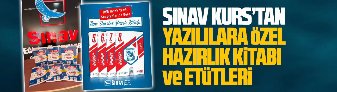 Sınav Kurs’tan yazılılara özel hazırlık kitabı ve etütleri