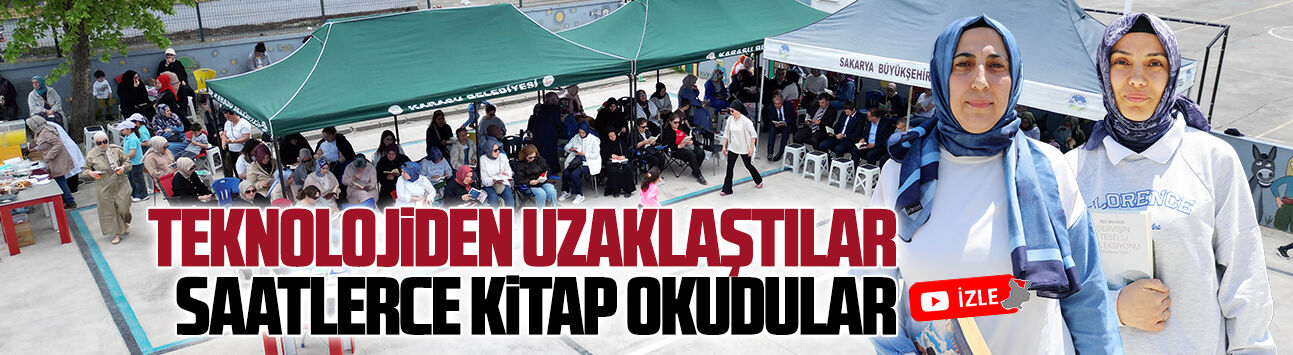 Teknolojiden uzaklaştılar, okul bahçesinde toplanarak kitap okudular