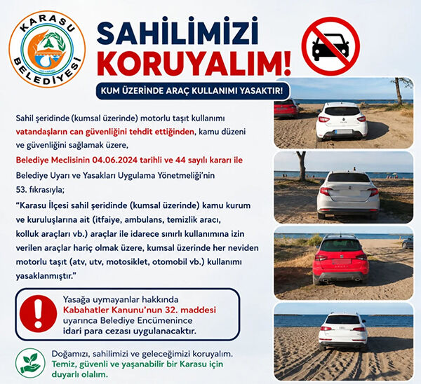 Karasu Sahili Motorlu Araç Yasağı F2