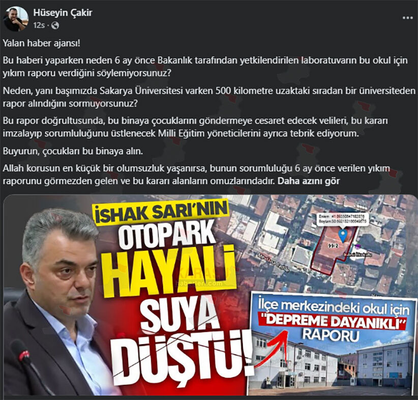 Hüseyin Çakır Inönü Tepkisi F1