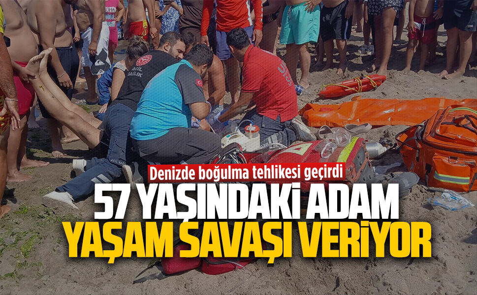 Denizde boğulma tehlikesi geçiren adam, yaşam savaşı veriyor