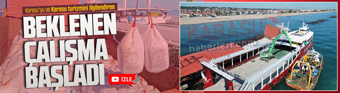 Karasu’da karaya oturan Ninova gemisindeki yükler boşaltılıyor