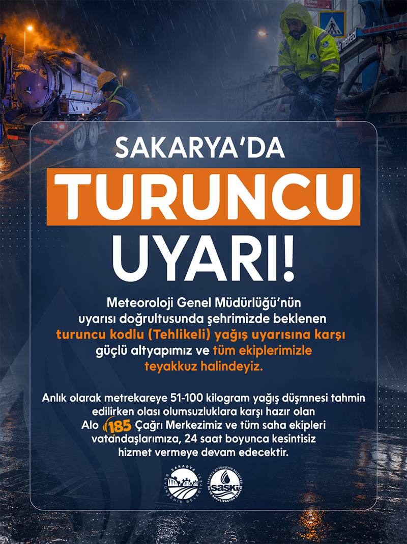 Sakarya İçin Turuncu Kodlu Uyarı-1