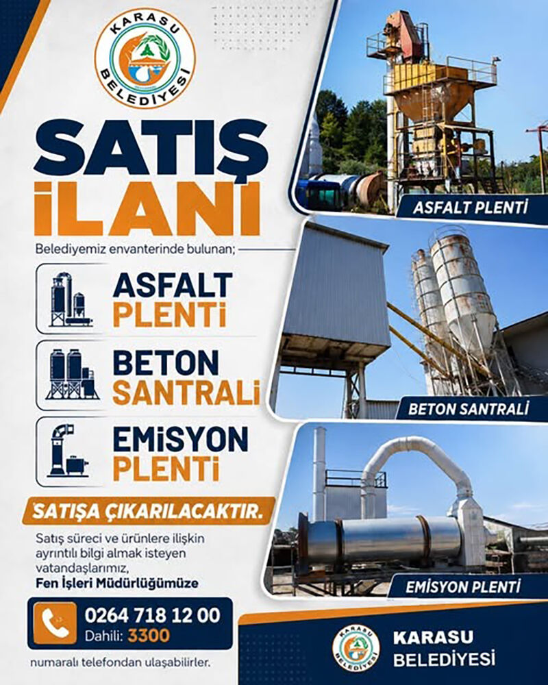 Karasu Belediyesi Eski Asfalt Plenti, Beton Santrali Ve Emisyon Plenti Tesisi Satışa Çıkarıldı 10